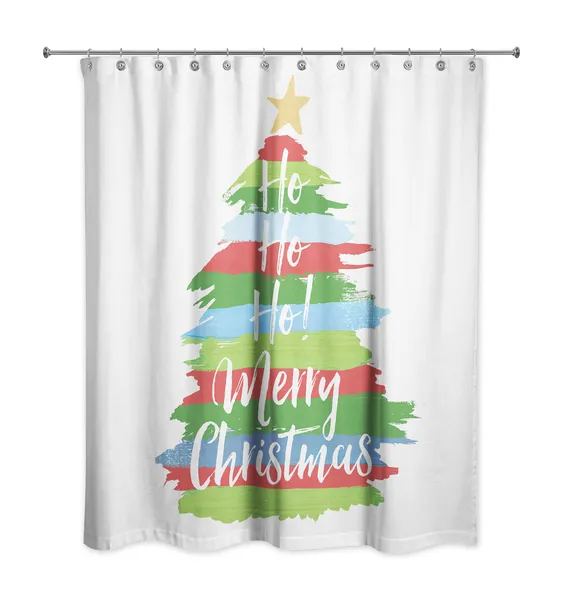 Painty Christmas Tree 71x74 Shower Curtain
