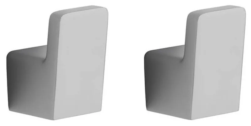 Pair of Modern Chrome Bathroom Hooks