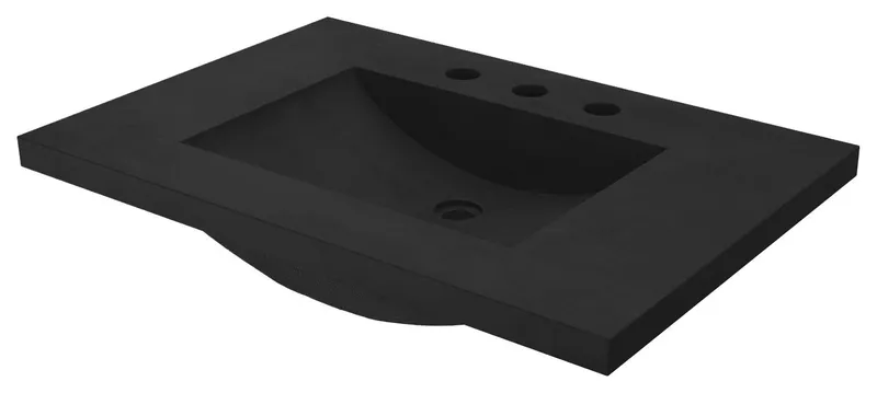 Palomar Vanity Top and Integral Sink, Charcoal, 30, 8" Widespread Cutout