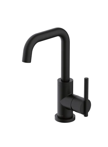 Parma Single Handle Lavatory Faucet With Metal Touch Down Drain, Satin Black