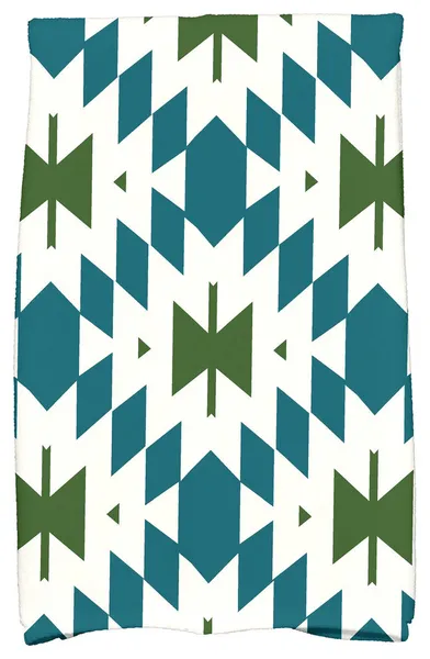 Patna Geometric Print Hand Towel, Teal