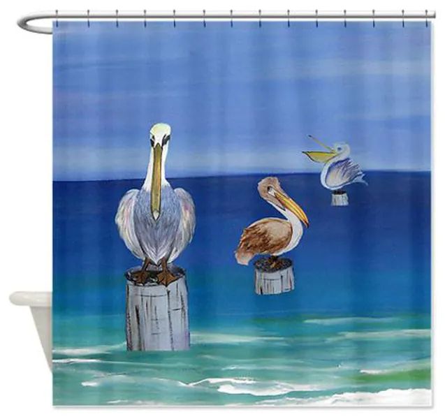 Pelican Beach Shower Curtain