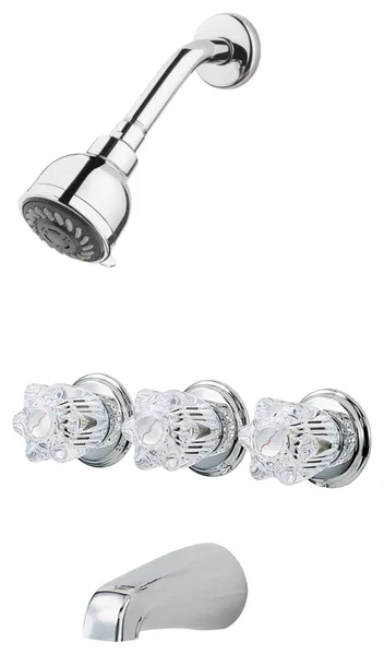 Pfister 3-Handle Tub and Shower Faucet, Acrylic Knob Handles, Chrome