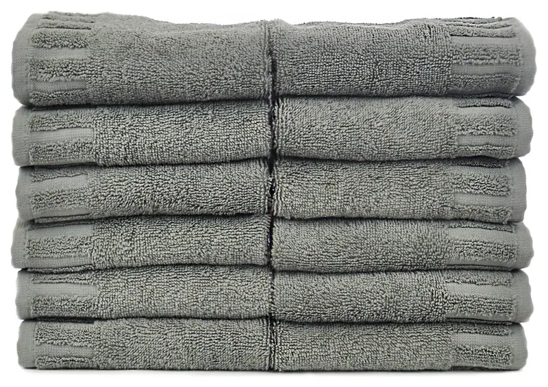 Piano Luxury Hotel and Spa Washcloths, Set of 12, Gray