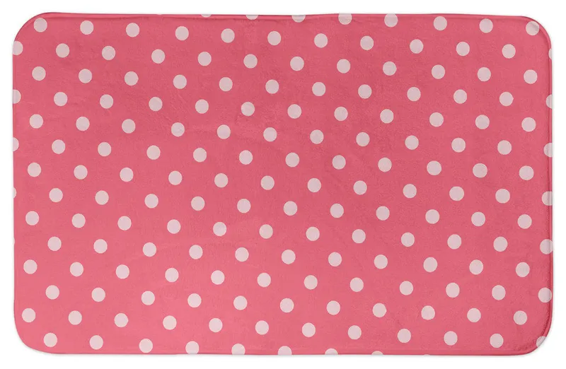 Pink Polka Dots 24x17 Bath Mat