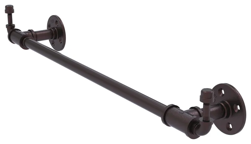 Pipeline Towel Bar with Integrated Hooks, Antique Bronze, 36"
