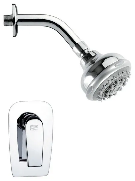 Polished Chrome Modern Round Shower Faucet Set