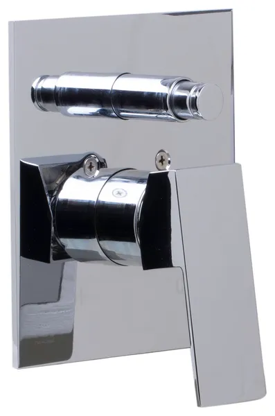Polished Chrome Shower Valve Mixer With Square Lever Handle And Diverter