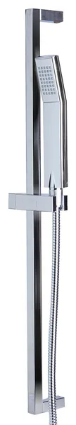 Polished Chrome Sliding Rail Hand Held Shower Head Set With Hose