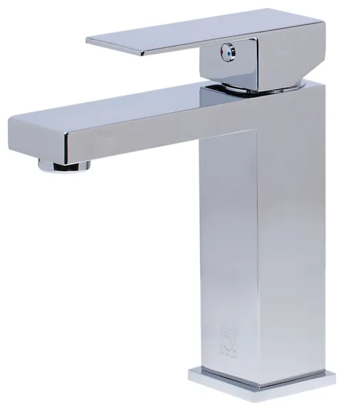 Polished Chrome Square Single Lever Bathroom Faucet