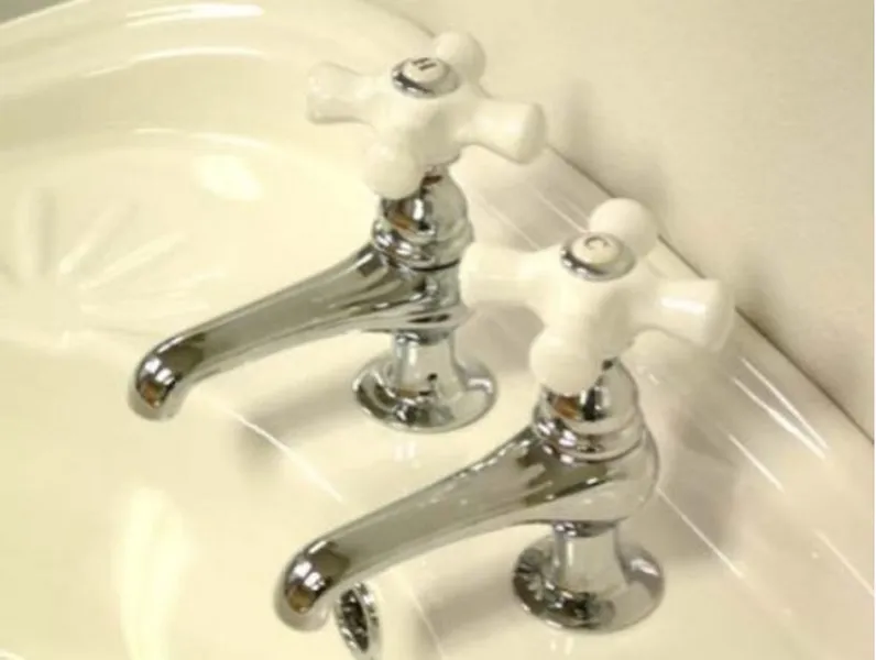 Polished Chrome Twin Handle Basin Faucet Set