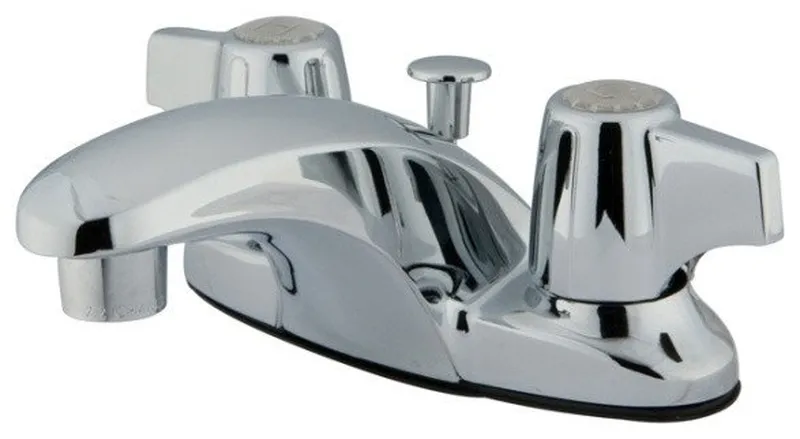 Polished Chrome Two Handle 4" Centerset Lavatory Faucet with Retail Pop-up KB620