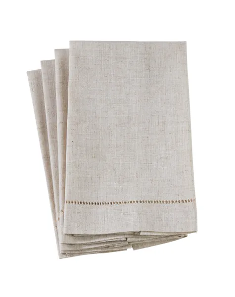 Poly And Linen Blend Guest Towels With Plain Hemstitch Design