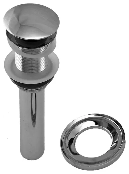 Pop-up Drain and Mounting Ring For Glass Sink Chrome Brass Renovators Supply