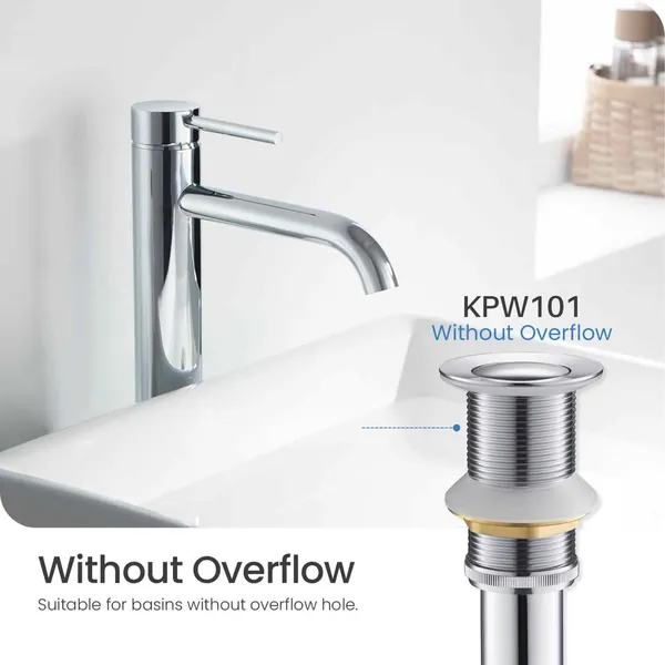 Pop-Up Drain Stopper Without Overflow, Chrome