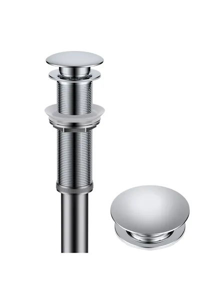 Pop Up Drain With Extended Thread, Chrome