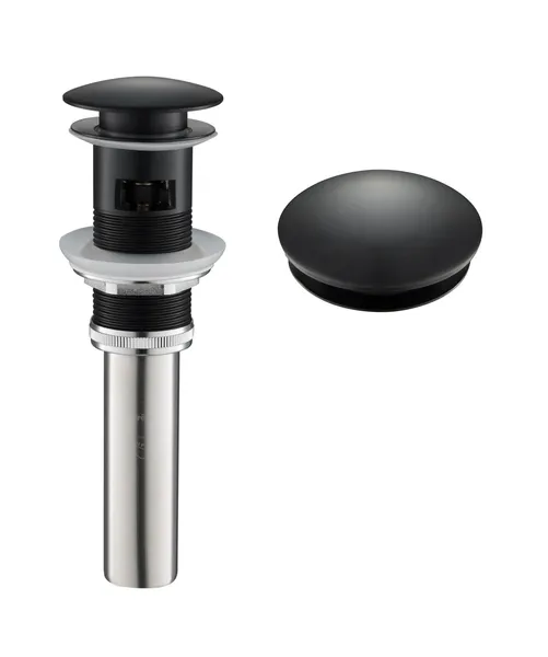 Pop Up Drain With Overflow, Matte Black