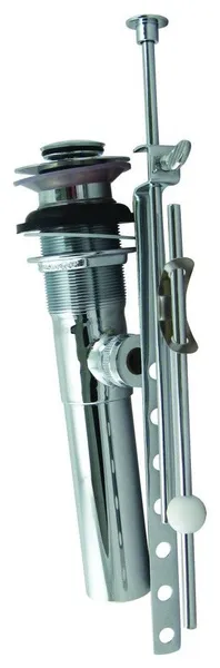 Pop-Up Lavatory Drain Without Overflow Holes, Exposed, Polished Chrome