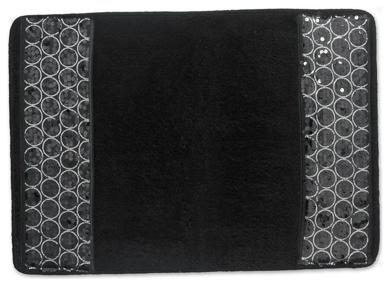 Popular Bath Sinatra Black Bath Accessories Rug Mat - 32" W x 21" L