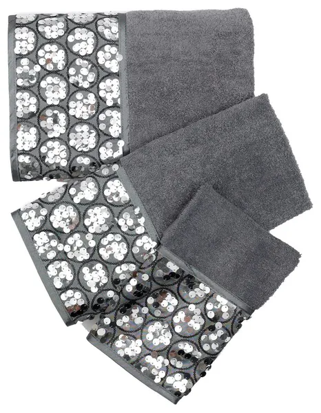 Popular Bath Sinatra Silver Collection 3-Piece Bathroom Towel Set