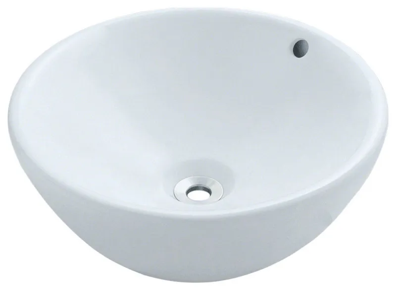 Porcelain Circle Vessel Sink, White