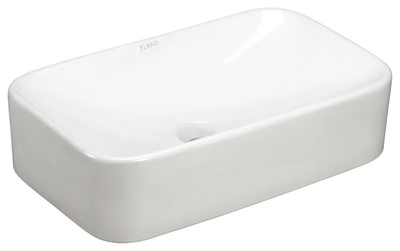 Porcelain White Vessel Curved Rectangle Sink