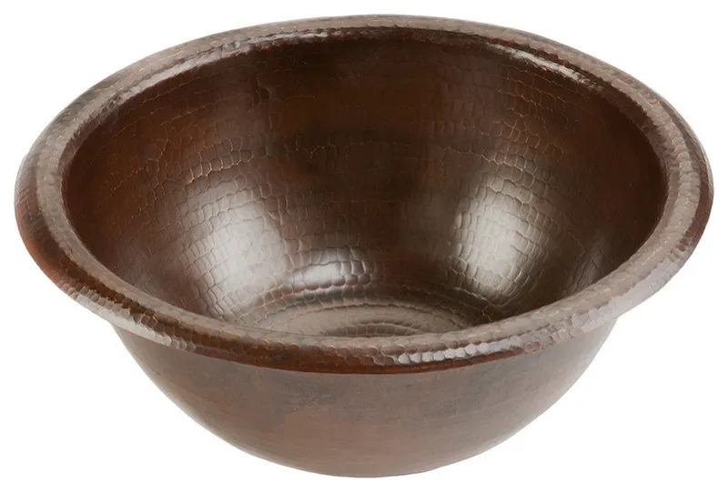 Premier Copper Products LR14RDB 14" Round Self Rimming Copper Sink