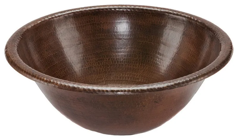 Premier Copper Products LR17RDB 17" Round Self Rimming Copper Sink
