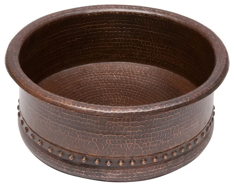 Premier Copper Products VRT15DB 15" Round Vessel Tub Copper Sink