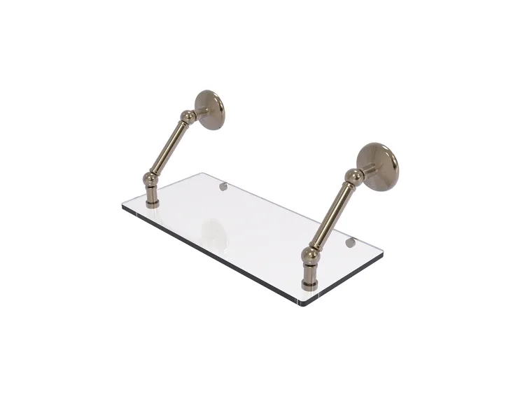Prestige Monte Carlo 18" Floating Glass Shelf, Antique Pewter