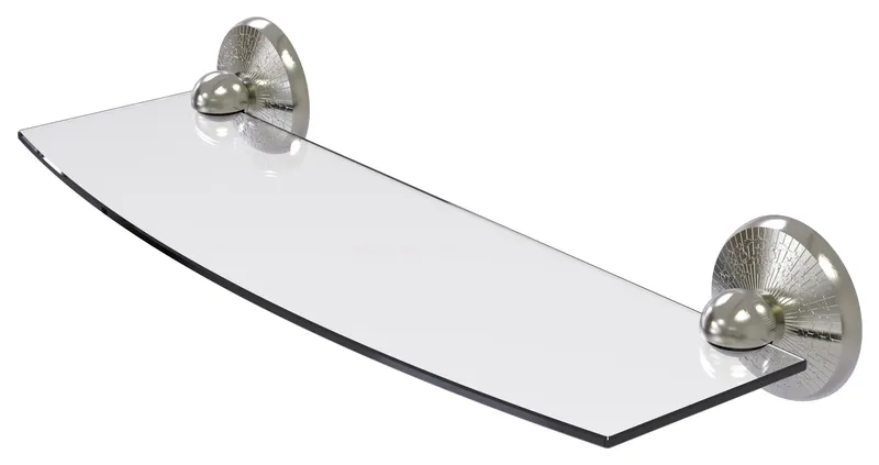 Prestige Monte Carlo 18" Glass Shelf, Satin Nickel