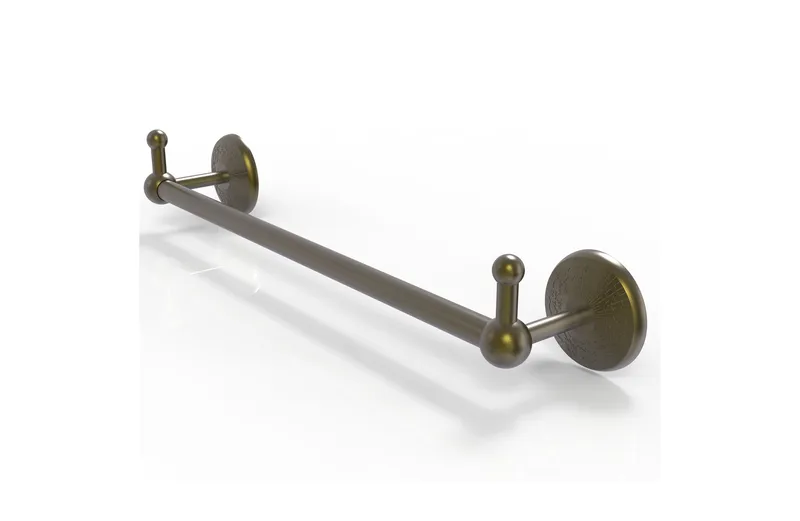Prestige Monte Carlo 36" Towel Bar with Integrated Hooks, Antique Brass