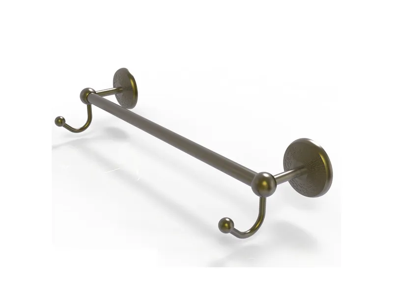 Prestige Monte Carlo 36" Towel Bar with Integrated Hooks, Antique Brass