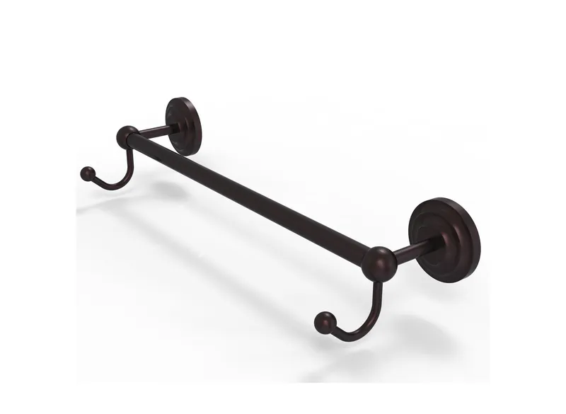 Prestige Que New 36" Towel Bar with Integrated Hooks, Antique Bronze