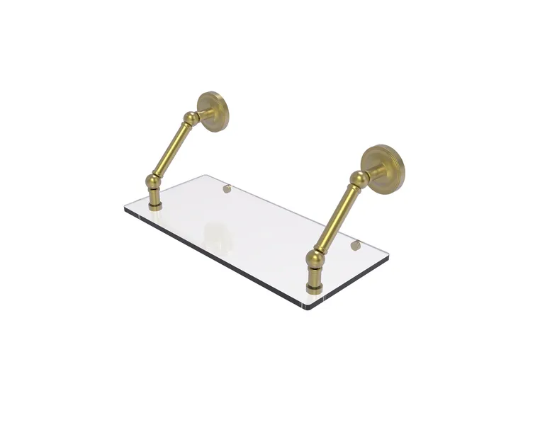 Prestige Regal 18" Floating Glass Shelf, Satin Brass