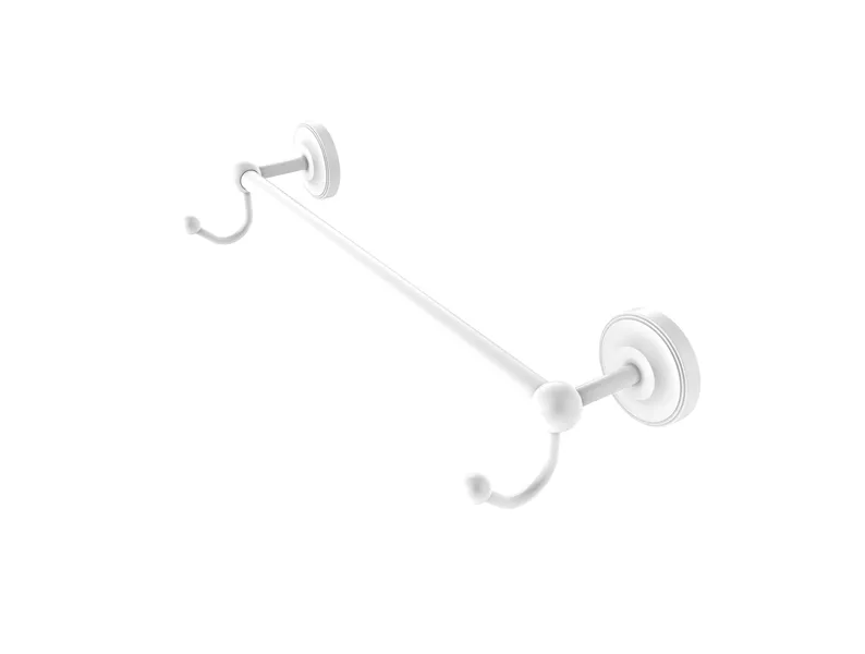 Prestige Regal 24" Towel Bar with Integrated Hooks, Matte White