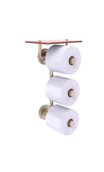 Prestige Regal 3 Roll Toilet Paper Holder with Wood Shelf, Antique Pewter