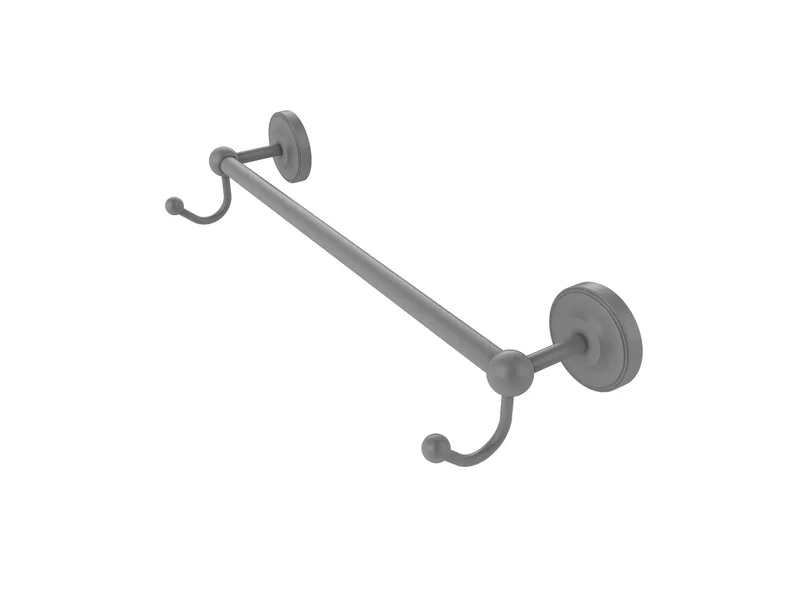 Prestige Regal 30" Towel Bar with Integrated Hooks, Matte Gray