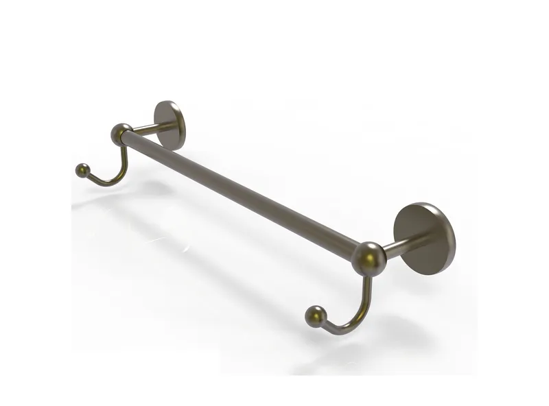 Prestige Skyline 24" Towel Bar with Integrated Hooks, Antique Brass