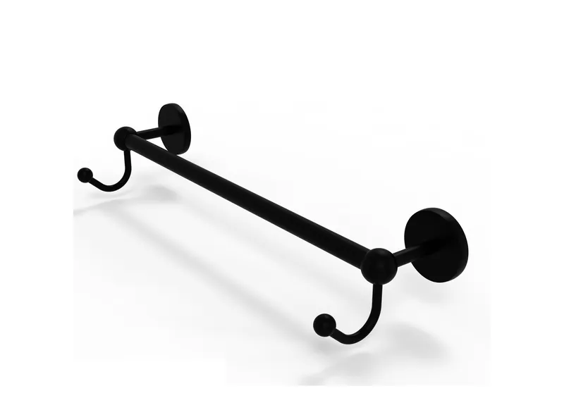 Prestige Skyline 30" Towel Bar with Integrated Hooks, Matte Black