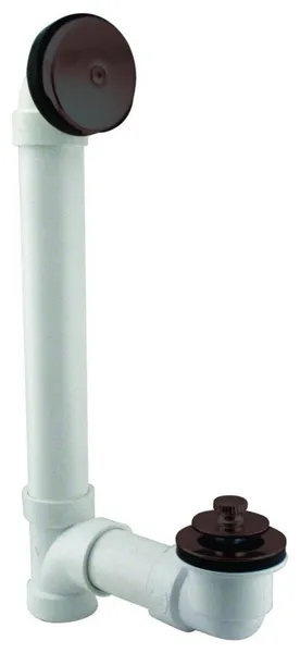 Pull & Drain Sch. 40 PVC Bath Waste With One-Hole Top Elbow In Oil Rubbed Bronze
