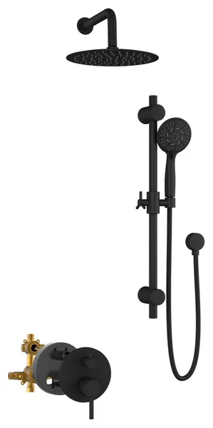 Pulse 3006-MB ShowerSpas Brushed-Nickel Combo Shower System in Matte Black