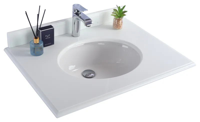 Pure White Countertop 30" Single Hole With Round Sink