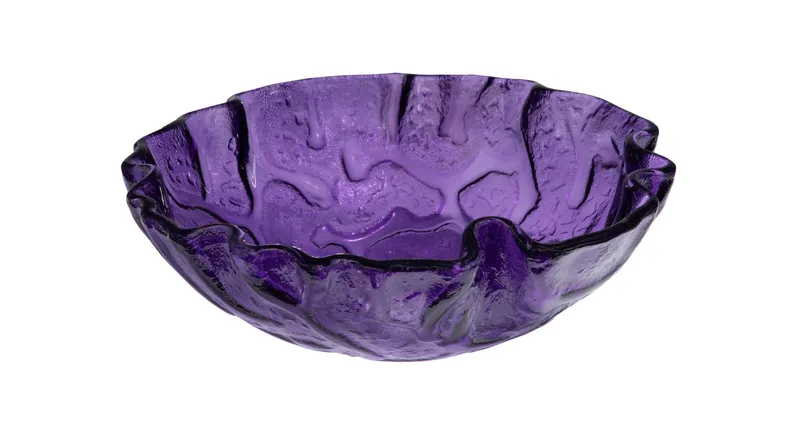 Purple Free Form Wave Glass Vessel Sink for Bathroom, 16.5 Inches, Round