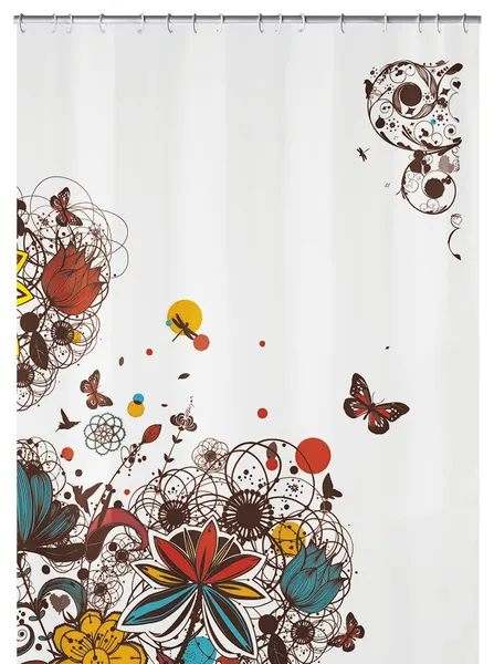 PVC Free Shower Curtain, Crazy Flower
