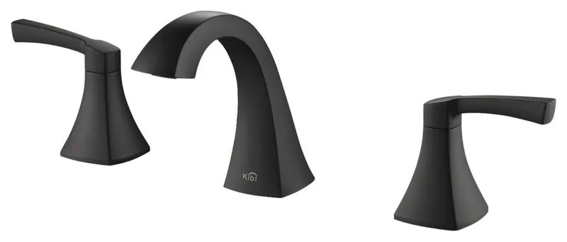Pyramid II Bathroom Sink 8" Widespread Faucet with Drain Assembly, Matte Black