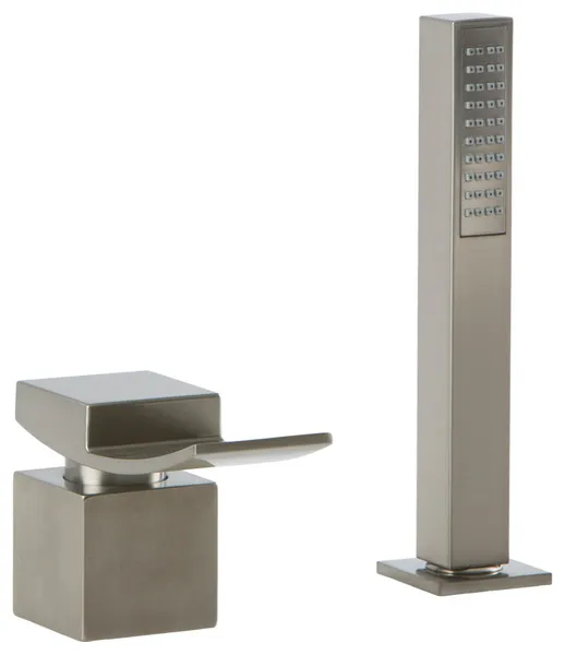 Quarto Deck Mount Handshower and Lever Control, Brushed Nickel