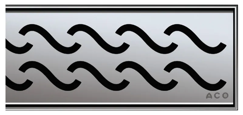 Quartz Linear Shower Drain, Flange Body, Hawaii, Stainless Steel, 28"
