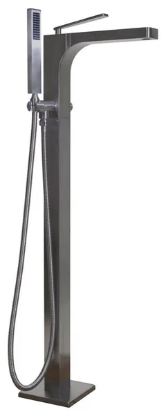 Qubic Free Standing Tub Filler 39" Tall, Satin Nickel