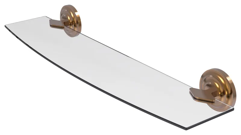 Que New 24" Glass Shelf, Brushed Bronze